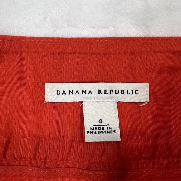 Banana Republic Skirt Womens 4 Orange Straight Pencil Short Zip Polyester - Picture 6 of 8